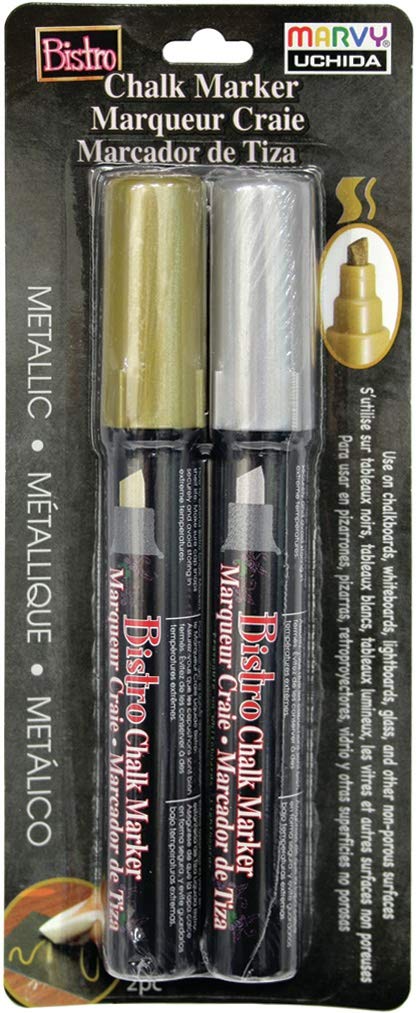 UCHIDA OF AMERICA, CORP. BISTRO MARKER SET GOLD/SILVR, us:one size, Metallics - Gold & Silver